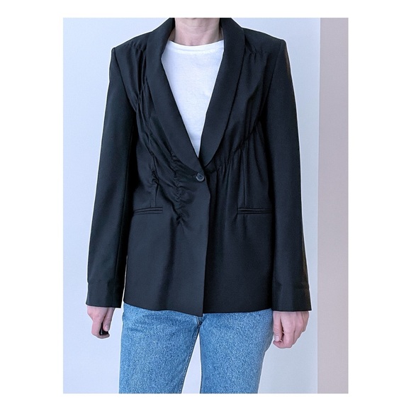 COS wool black blazer with gathered details - Picture 7 of 15